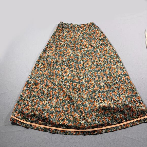Vintage Chessa Davis Skirt Women‎ Small Floral Ribbon Trim Modest Made in USA - Picture 8 of 9